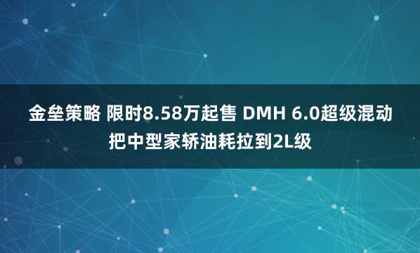 金垒策略 限时8.58万起售 DMH 6.0超级混动把中型家轿油耗拉到2L级